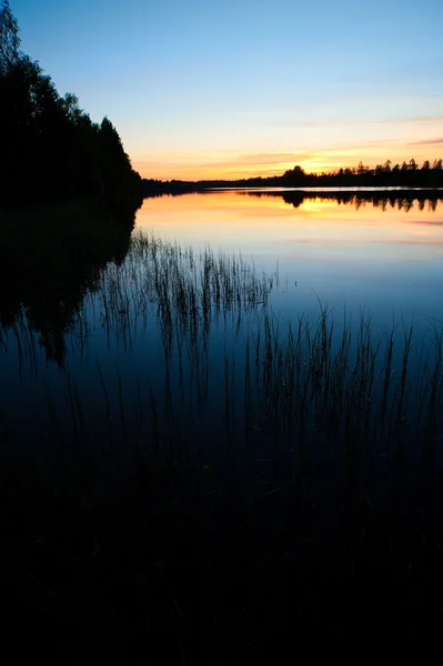 Skandinávská západ slunce — Stock fotografie