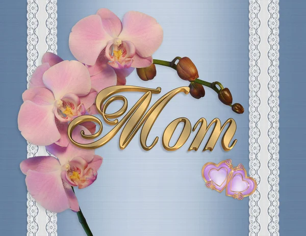 Mothers day card orchids — Stock Photo, Image