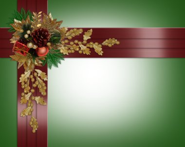 Christmas border elegant red ribbons clipart