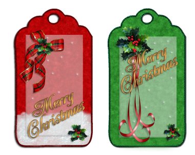Christmas labels decorations isolated clipart