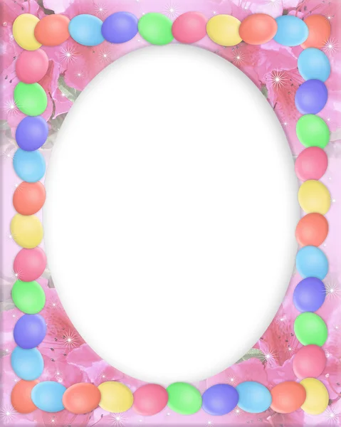 Easter Border eggs — Stock Photo, Image