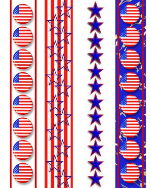 Patriotic borders 4th of July clipart