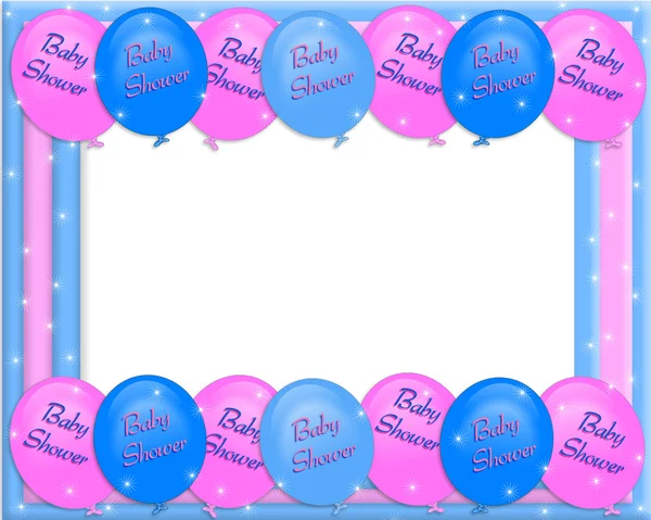 Baby douche uitnodiging grens ballonnen — Stockfoto