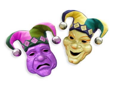 Mardi Gras comedy tragedy masks clipart