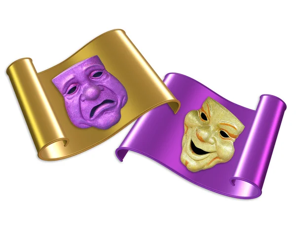 Komedie en tragedie maskers — Stockfoto