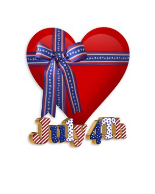 4th of July patriotic heart clipart