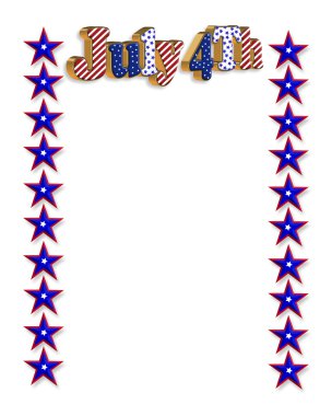 4th of July patriotic border clipart