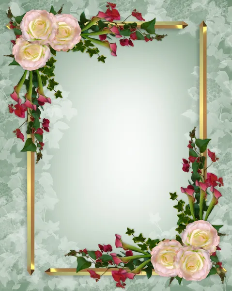 Bröllop inbjudan elegant blommig — Stockfoto