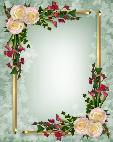 Wedding invitation elegant floral — Stock Photo, Image
