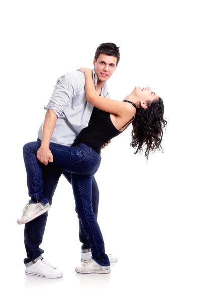 Молода пара, танці — стокове фото