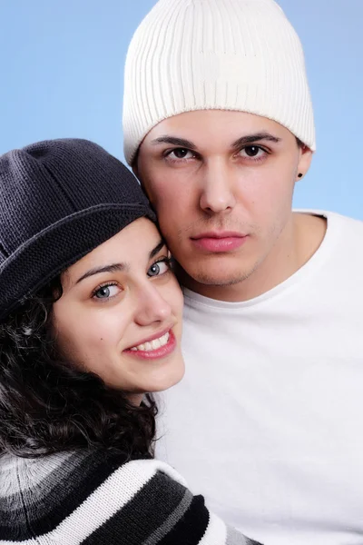 Attractive winter couple — Stock Photo, Image