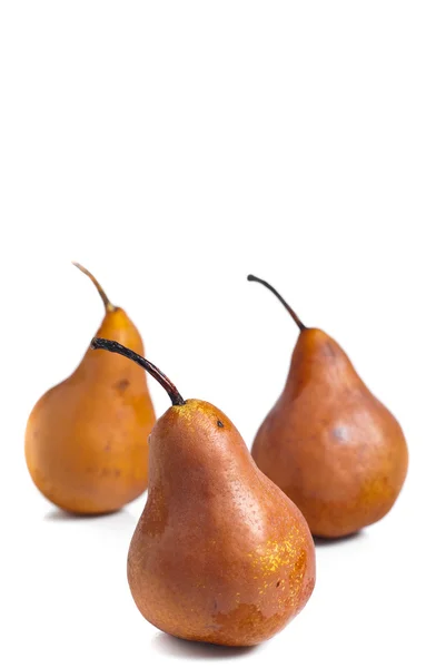 Three pears on white background — Stock Photo, Image