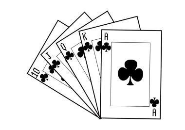 Poker cards. royal flush clipart