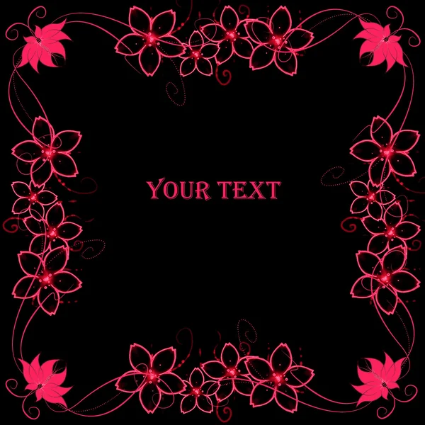 Blumenrahmen mit Platz für Ihren Text — Stockfoto