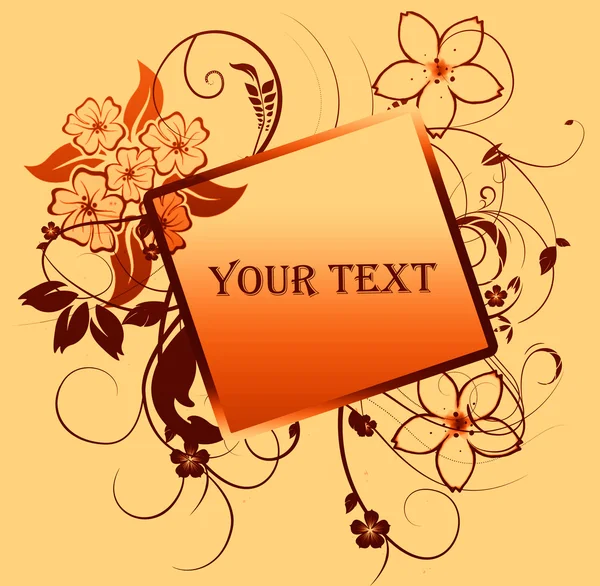 Blommig ram med plats för text — Stockfoto