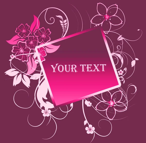 Blommig ram med plats för text — Stockfoto