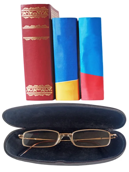 Boeken en bril — Stockfoto