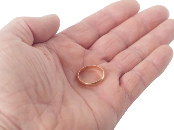 stock image Wedding ring on a palm