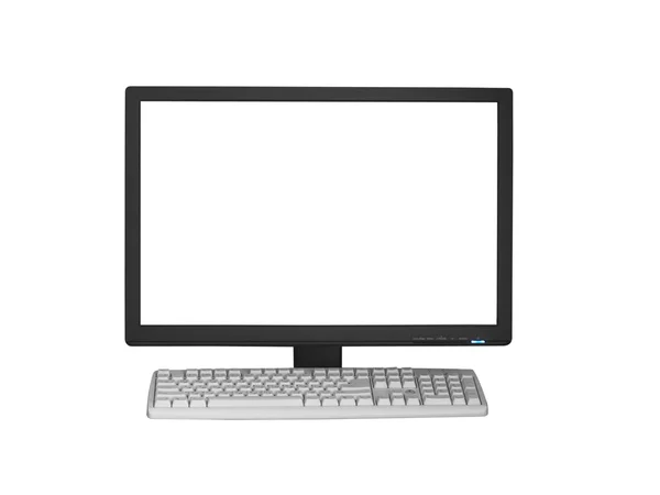 De monitor en de computertoetsenbord Rechtenvrije Stockfoto's