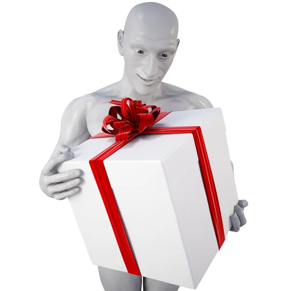 Man with gift — Stock Photo, Image