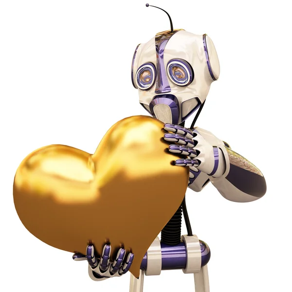 Robot e cuore — Foto Stock