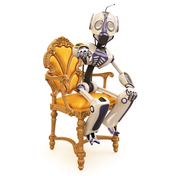 Robô e cadeira — Fotografia de Stock