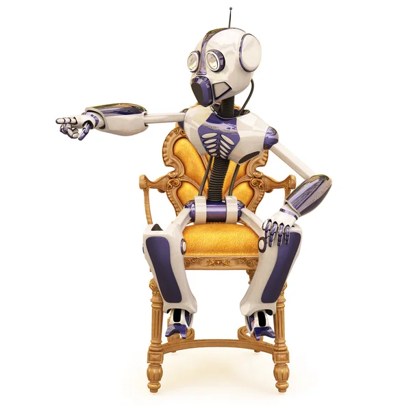 หุ่นยนต์และเก้าอี้ — ภาพถ่ายสต็อก