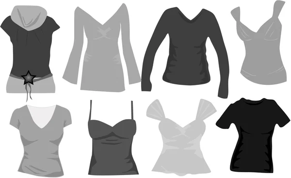Garderob kvinnor ikoner vektor — Stock vektor