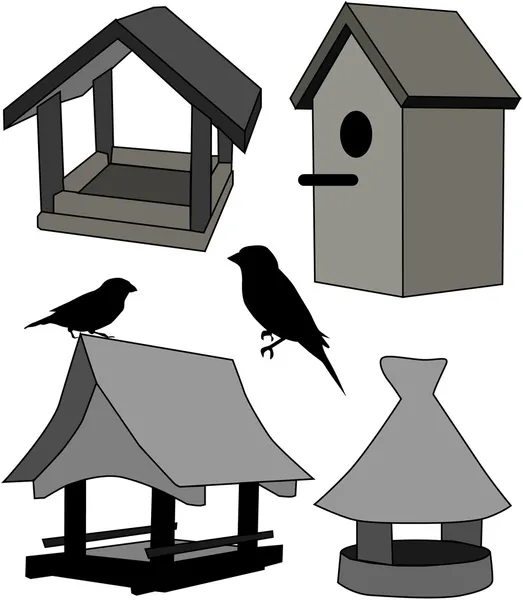 Futterhäuschen - Vogelhaus — Stockvektor
