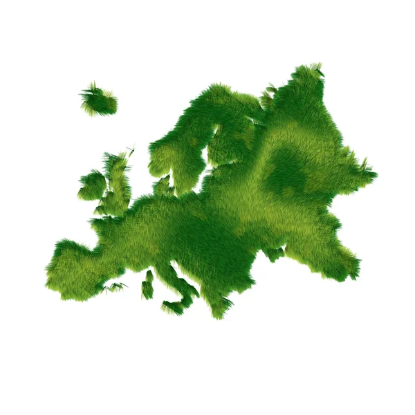 Mapa Evropa ze zelené trávy — Stock fotografie