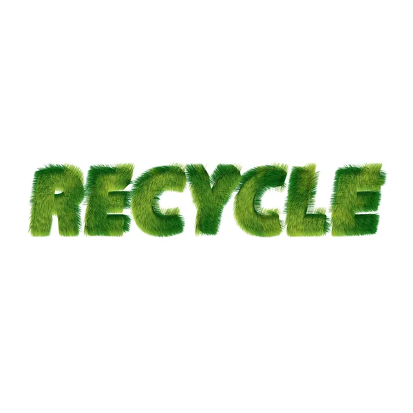 Símbolo de reciclagem feito de grama — Fotografia de Stock