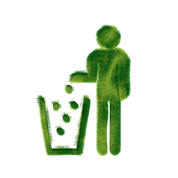 Символ рециклинга из травы — стоковое фото