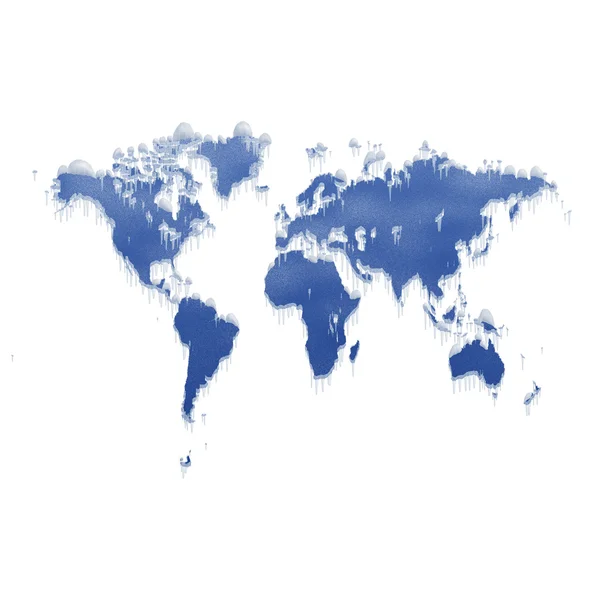 Mapa světa ledu tání — Stock fotografie