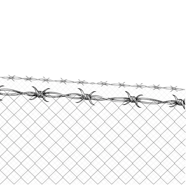 Clôture en fil de fer barbelé — Image vectorielle