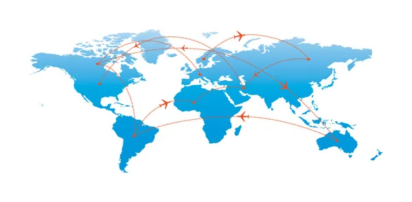 Διεθνές αεροπορικό ταξίδι — Διανυσματικό Αρχείο