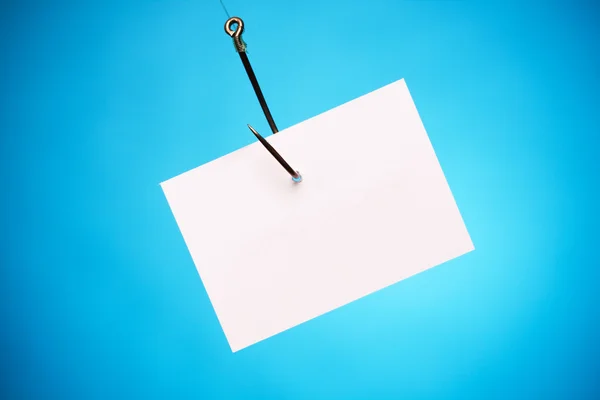 Empty piece of paper On Hook — Stock Photo, Image