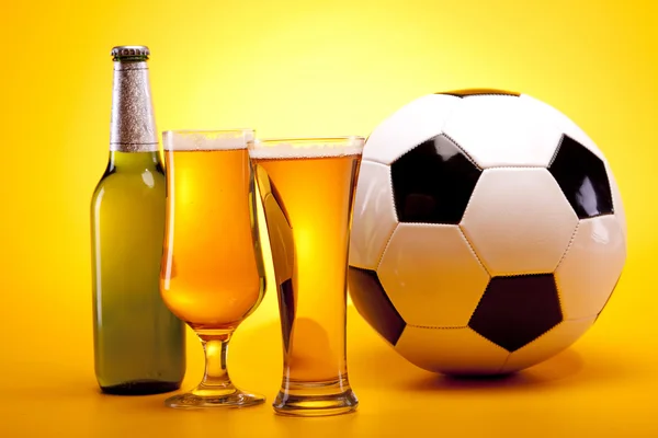 stock image Chilled beer and football concept