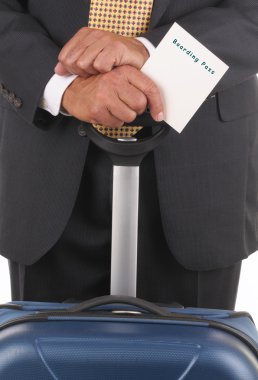Business Traveler with Boarding Pass clipart