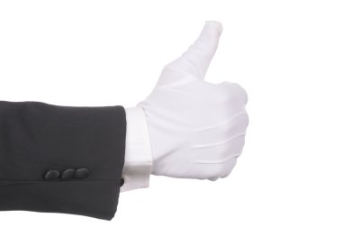 Butler making thumbs up gesture clipart