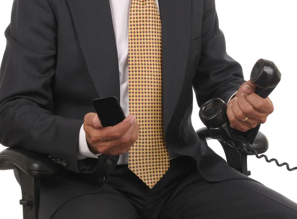 Businessman with cell phone — Stock Photo, Image