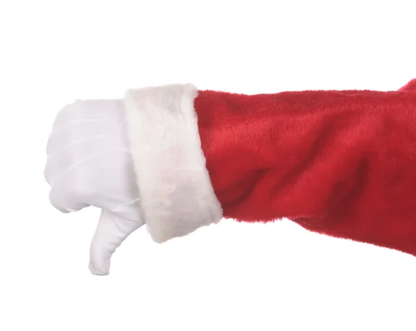 Papai Noel polegares para baixo — Fotografia de Stock