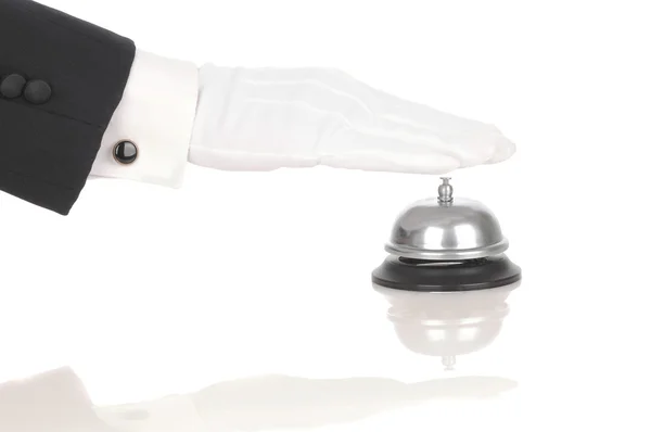 Butler ringande service bell — Stockfoto