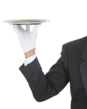 Butler with Tray clipart