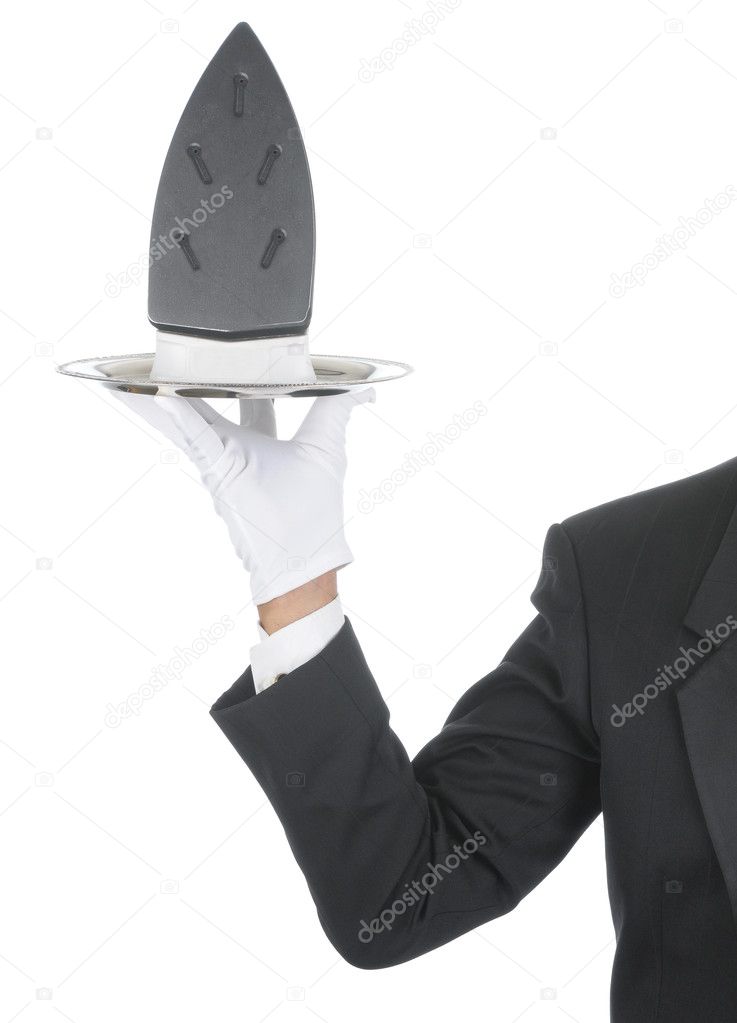 Butler with Iron on Tray