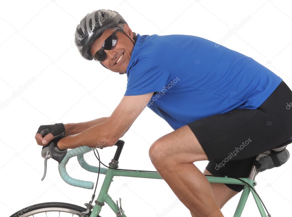Cyclist on bike closeup
