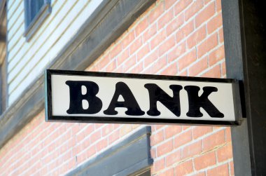 Old Wooden Bank Sign clipart