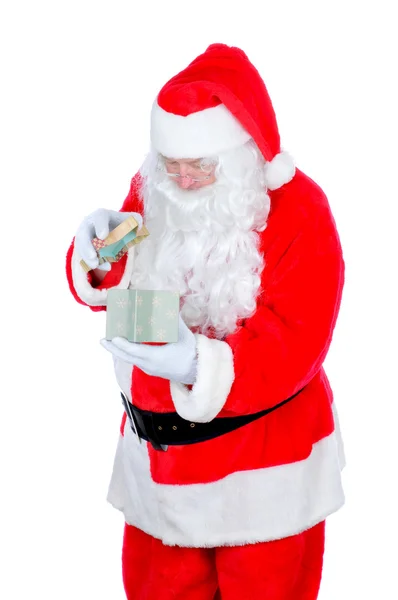Santa claus držení notebooku — Stock fotografie