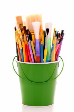 Bucket of Artist Brushes clipart