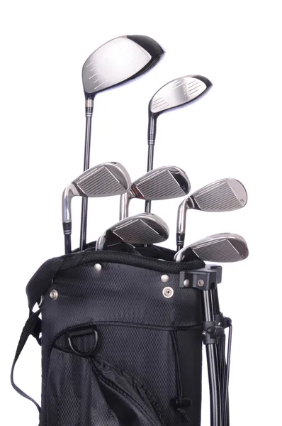 高尔夫球杆装袋 — 图库照片
