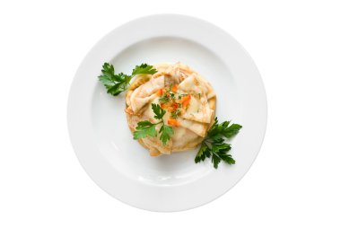 yeşillik ile Pancakes